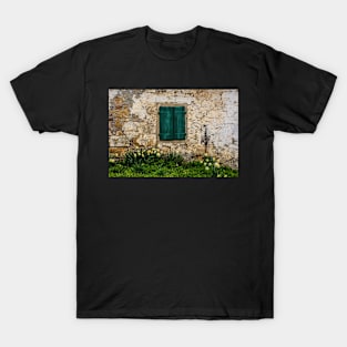 Green Shutter and Daffodils T-Shirt